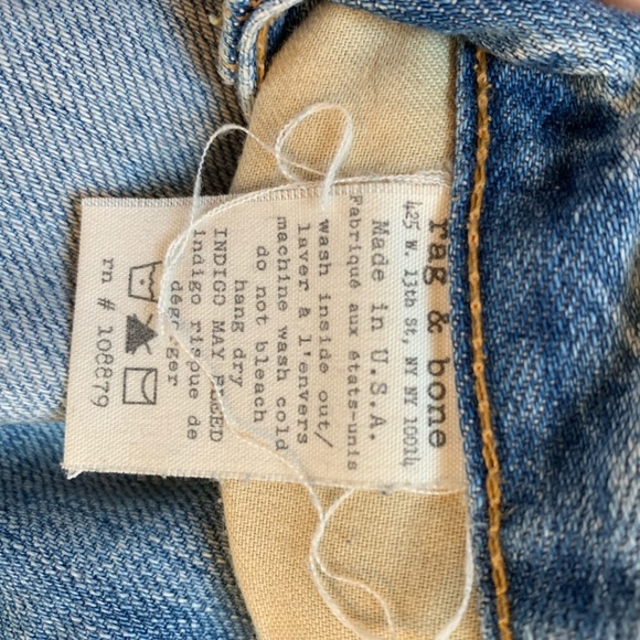 Rag and Bone Boyfriend Jeans in Moss with Holes - Picture 4 of 8